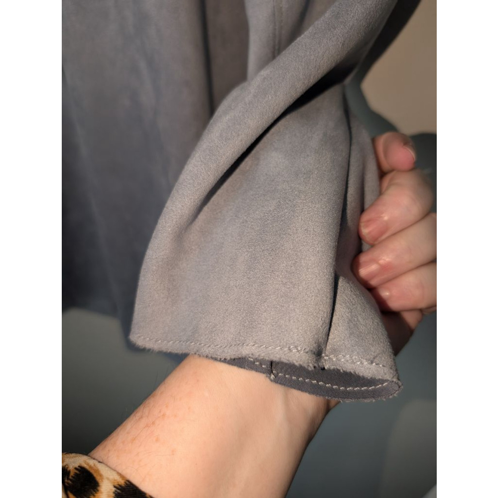 PREMISE Gray Faux Leather Blazer S, Women's - Picture 10 of 10